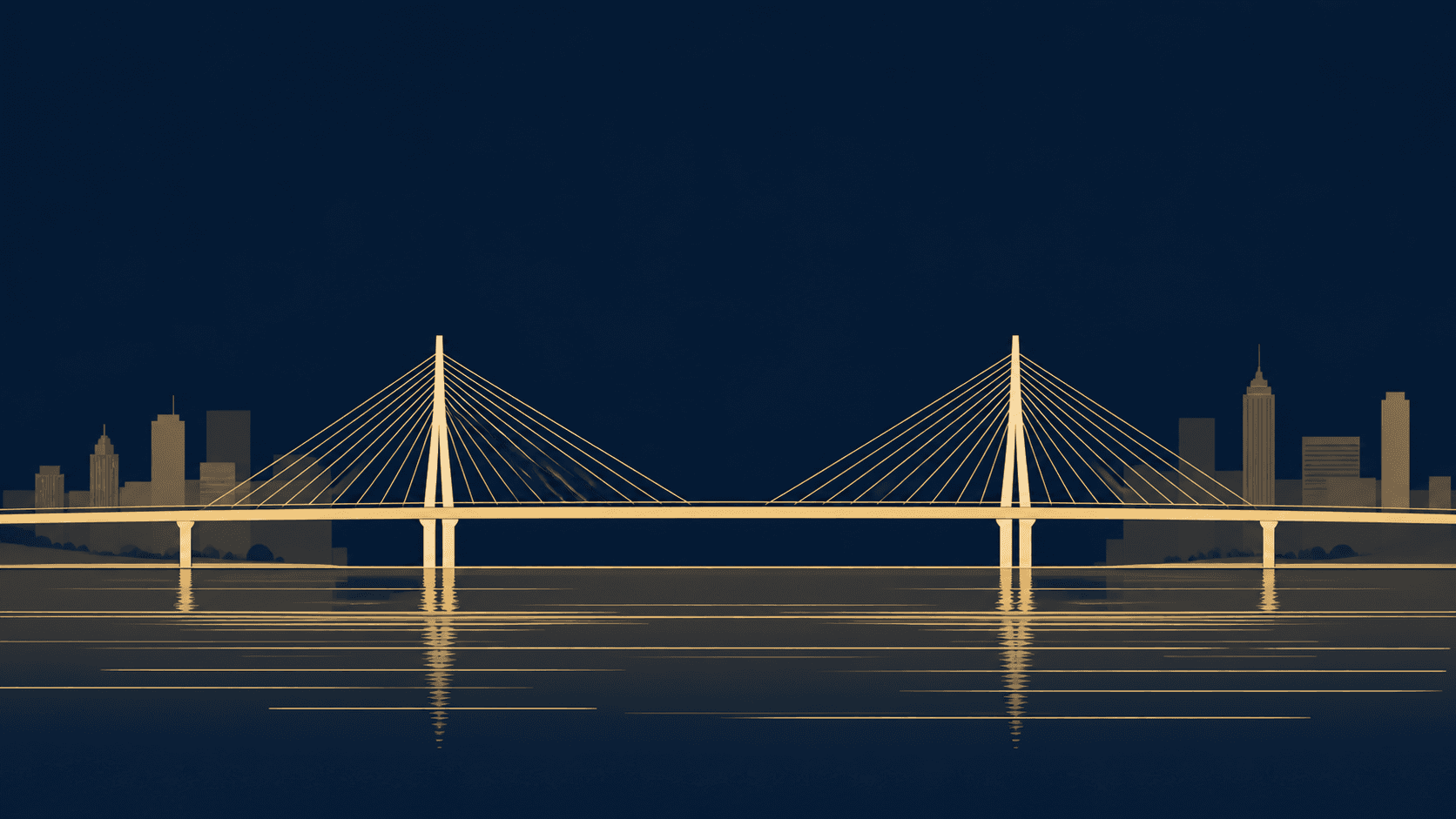Geometric shapes evoking a plane and a conference